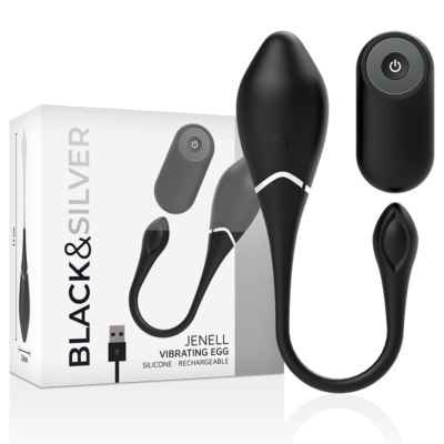 Rechargeable Vibrating Egg BLACK&SILVER Jenell