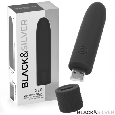 Vibrator Black&Silver Geri Rechargeable 8 Modes