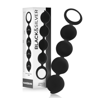 Anal Beads Black&Silver Lennon Soft Silicone