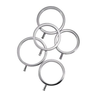 Solid metal cock ring set - 5 sizes