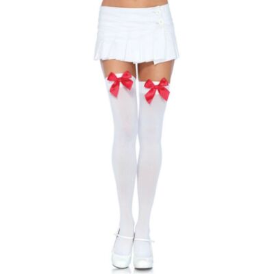 White Stockings Red Bow