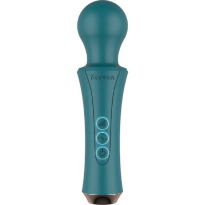 Personal rechargeable green XOCOON wand - powerful and lightweight with 10 vibration patterns