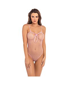 Undone see through bodysuit pink