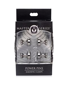 Power pins magnetic nipple clamp set - black