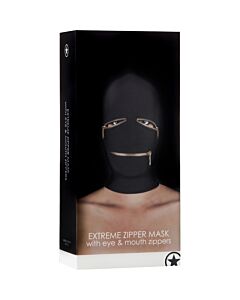 Extreme zipper mask with eye and mouth zipper