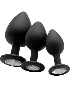 Large diamond butt plug - black