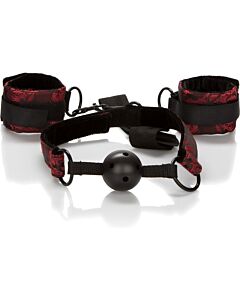 Scandal breathable ball gag w cuffs