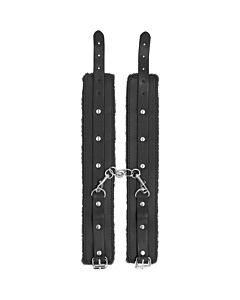 Ouch plush leather ankle cuffs black