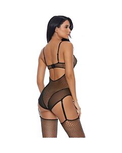 Caught in the feels teddy with garter straps black