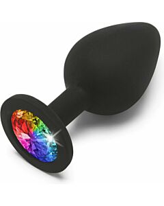 Rainbow booty jewel mediano - negro