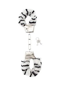 Furry handcuffs zebra