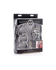 The pen deluxe locking chastity cage - silver