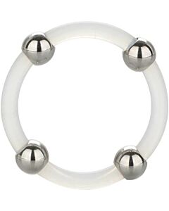 Silicone ring with steel beads - size l