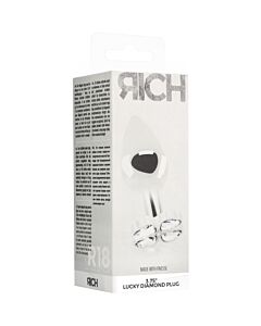 Lucky diamond plug - 3.75 inch - silver