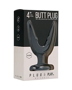 Butt plug - split 1 - 4 inch - black