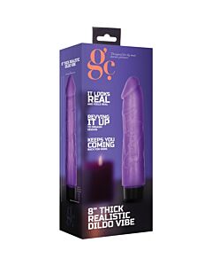 8 inch thick realistic dildo vibe - purple
