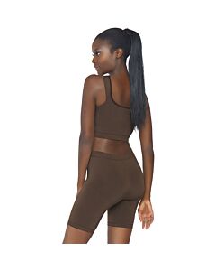 Opaque set with cycling pants - brown