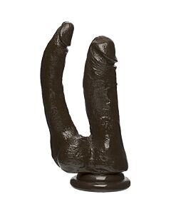 Doble dildo dippin d firmskyn -  negro