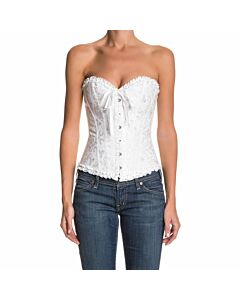 Elegant White Floral Corset