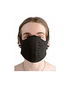 Neoprene snap on face mask - black