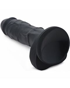 Su, silicone masturbator with testicles - black