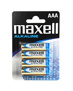 Blister 4 Maxell Alkaline AAA Batteries