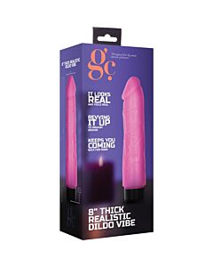 8 inch thick realistic dildo vibe - pink