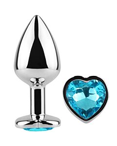 Blue Heart - Metal Anal Plug 7 cm