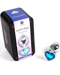 Blue Heart - Metal Anal Plug 7 cm
