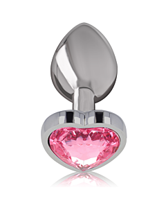 Aluminum Pink Heart Anal Plug - Intense