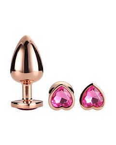 Gleaming love rose gold plug set