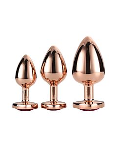 Gleaming love rose gold plug set