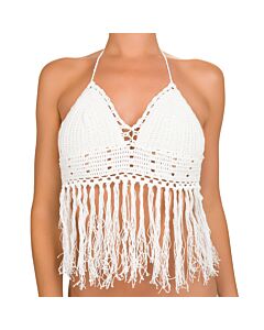 Fringed White Pareo - Sexy Chic Style