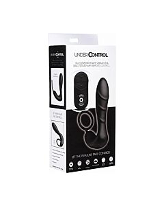 Silicone prostate vibrator and strap with remote control black