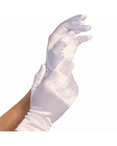Glamorous White Satin Gloves