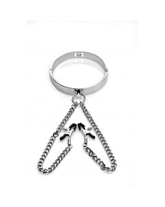 Slave collar and cuff - silver