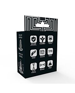 Addicted toys small hollow tunnel butt plug - 7cm translucent