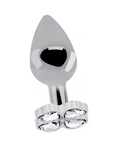 Lucky diamond plug - 3.75 inch - silver