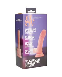 5 inch curved realistic dildo - flesh