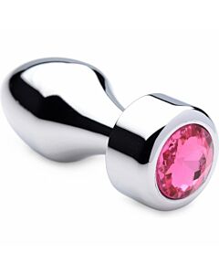 Metal plug with pink pearl - small