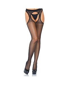 Spandex Suspender Stockings - Black
