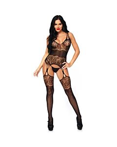 Leg avenue strappy rose bodystocking one size