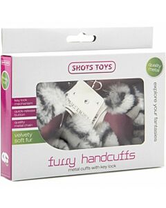 Furry handcuffs zebra