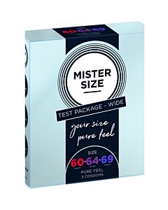 Mister Size - Pure Sensation Condoms 60, 64, 69 mm 3 Pack - Tester