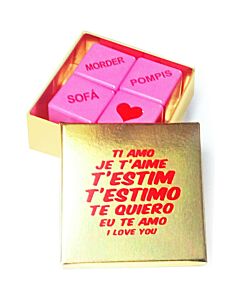 Erotic pink dice for couple games - I Love You Languages Box 4 Dice