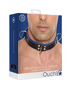 Deluxe blue bondage collar - One size fits all - BDSM and bondage