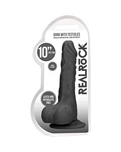 Realistic black 10" dildo with testicles - Buy online