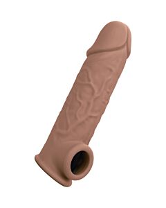 Life-Like 7" Penis Extension Sleeve - Brown - Enhance your pleasure