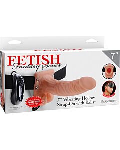 Vibr strap-on w balls 7 inch flesh