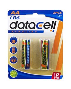 Blister 2 LR6/AA alkaline batteries - Datacell